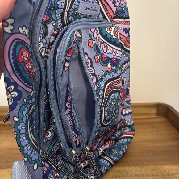 Vera Bradley Kona Paisley Light Purple Lighten Up Sling Backpack New - Picture 11 of 12